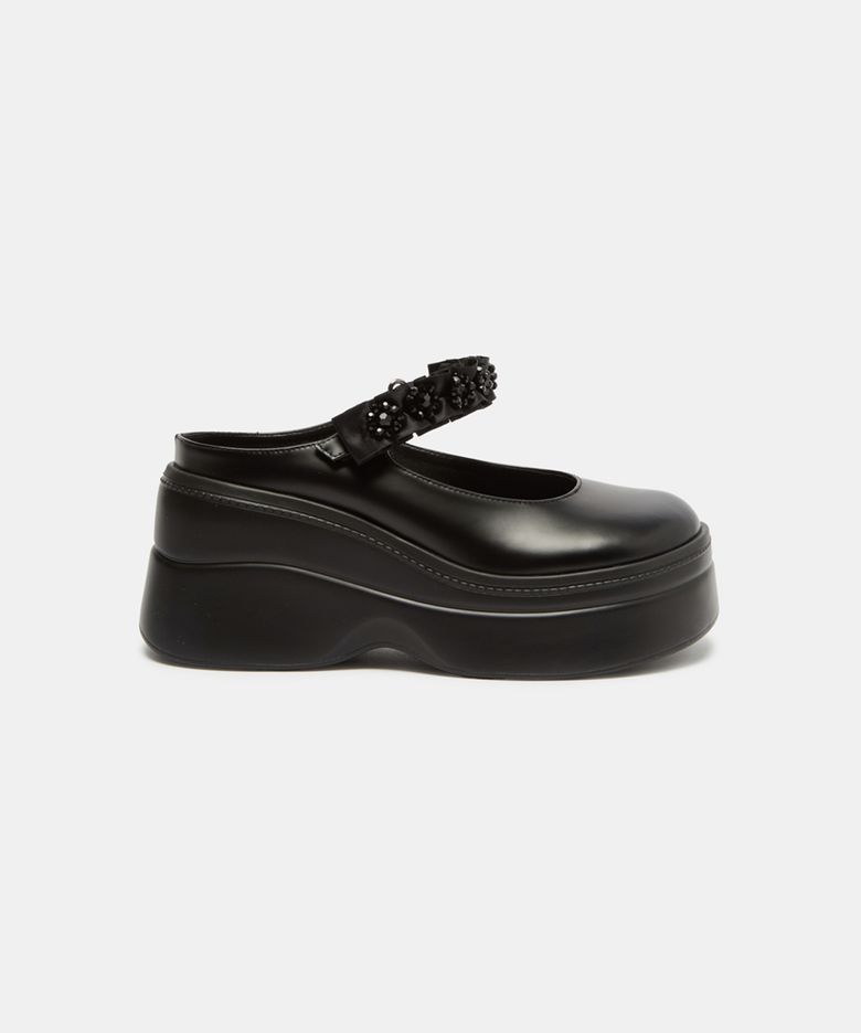 Beaded platform mule(black)_DG2CA26501BLK