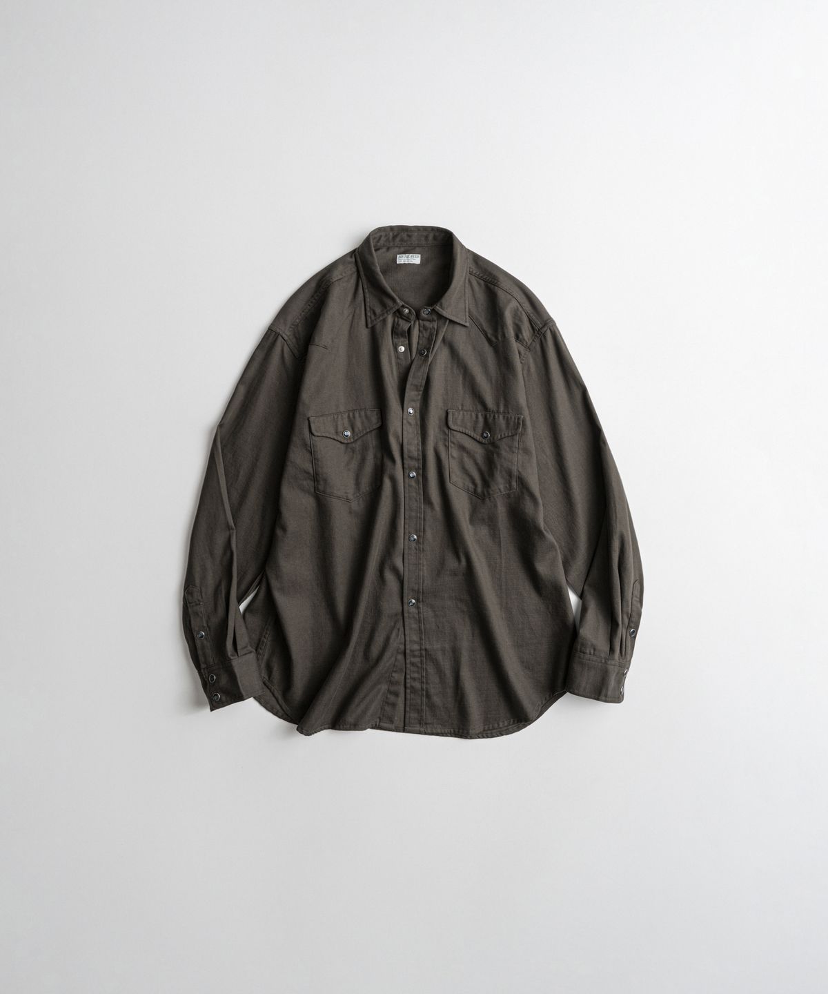 비헤비어(BEHEAVYER) WASHED TENCEL WESTERN SHIRTS brown