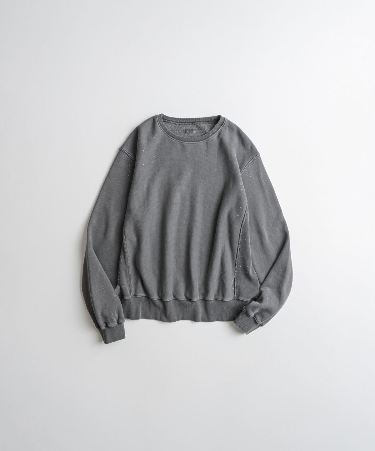 비헤비어(BEHEAVYER) DISTRESSED REVERSEWEAVE SWEAT SHIRTS ash