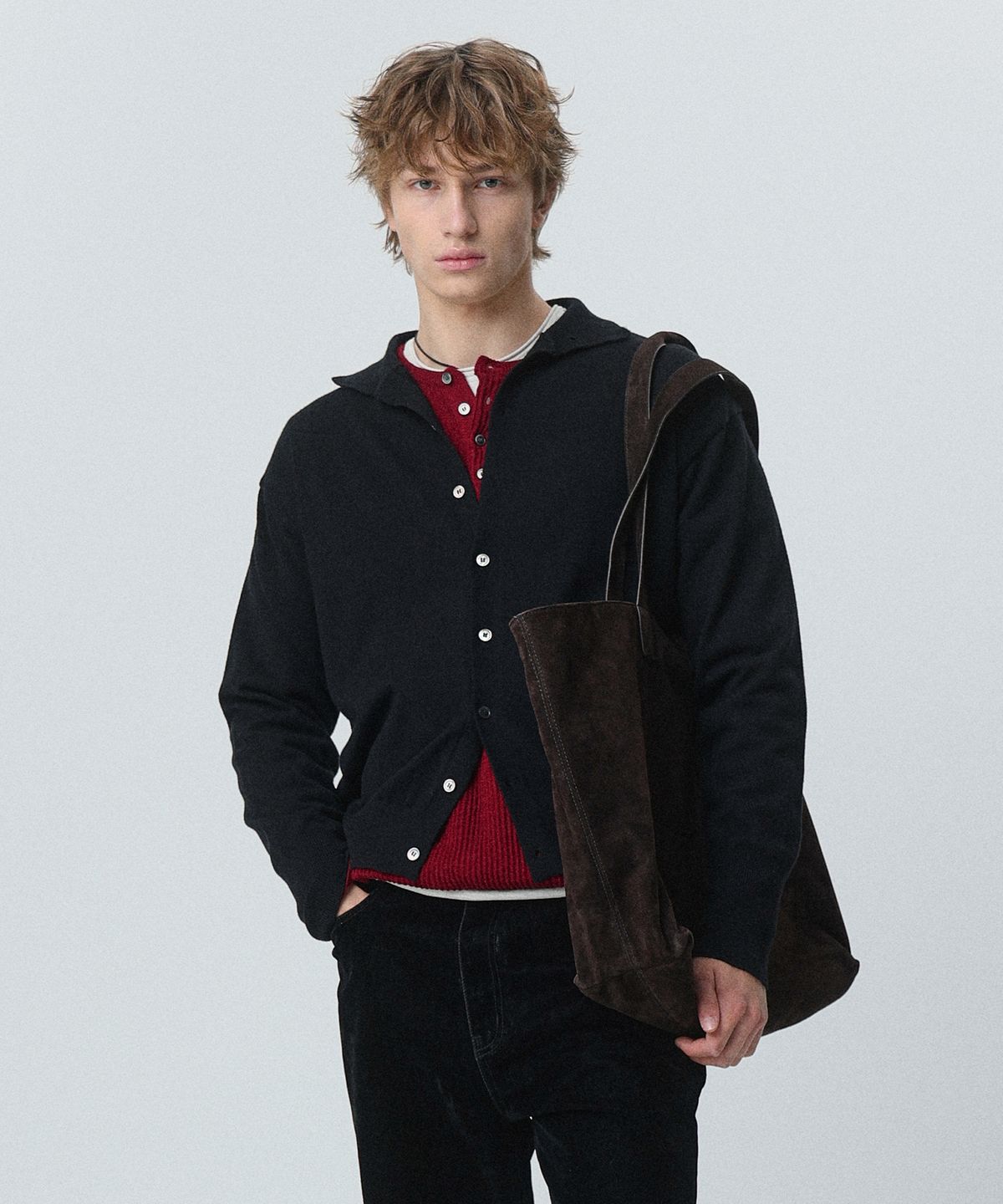 플로즈룸(FLAWSROOM) High Neck Soft Cardigan BLACK