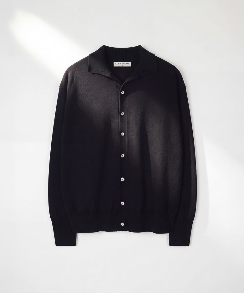 High Neck Soft Cardigan BLACK