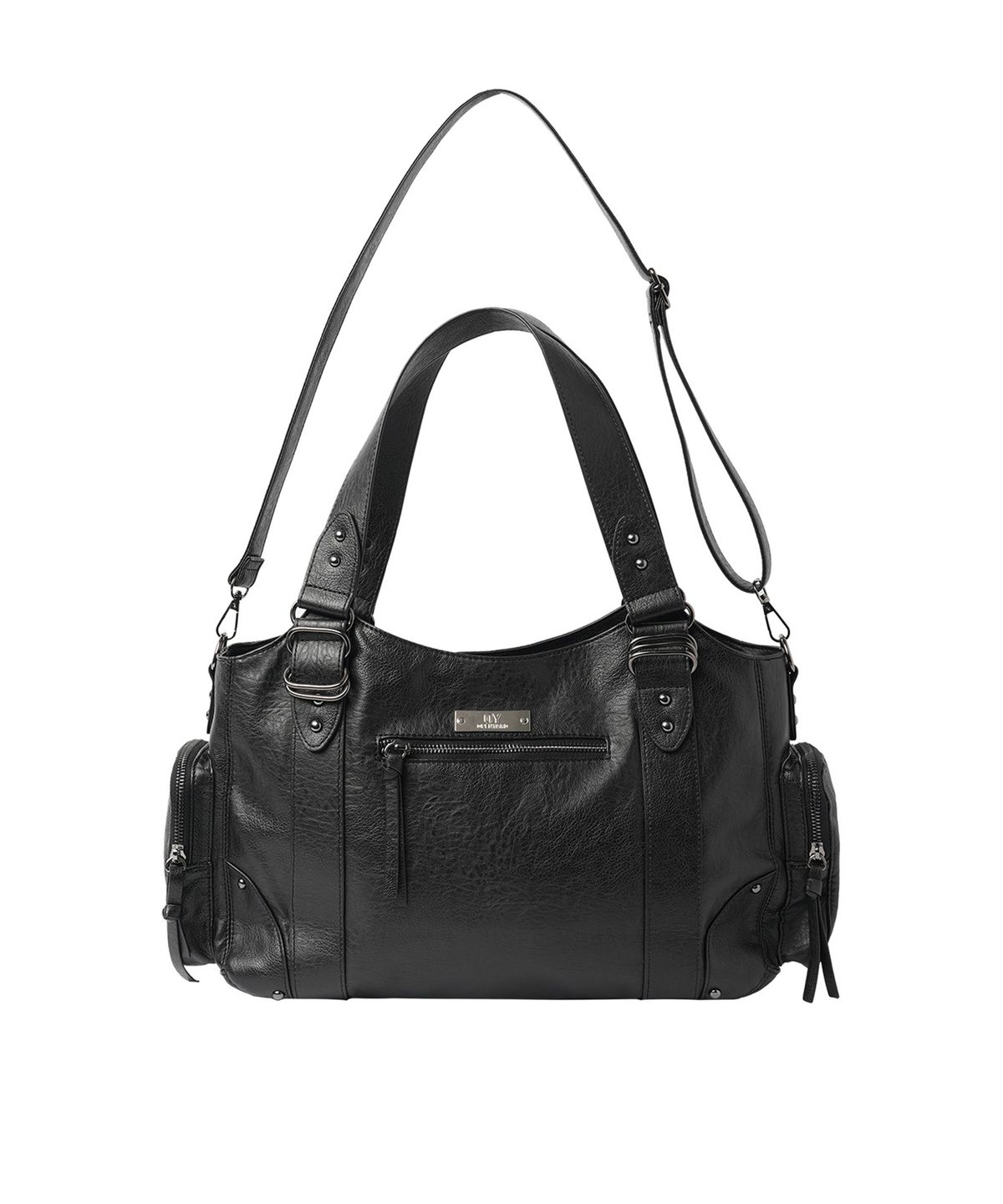 오픈야드(오와이)(OPENYARD(OY)) DRING FAUX LEATHER SHOULDER BAG - BLACK