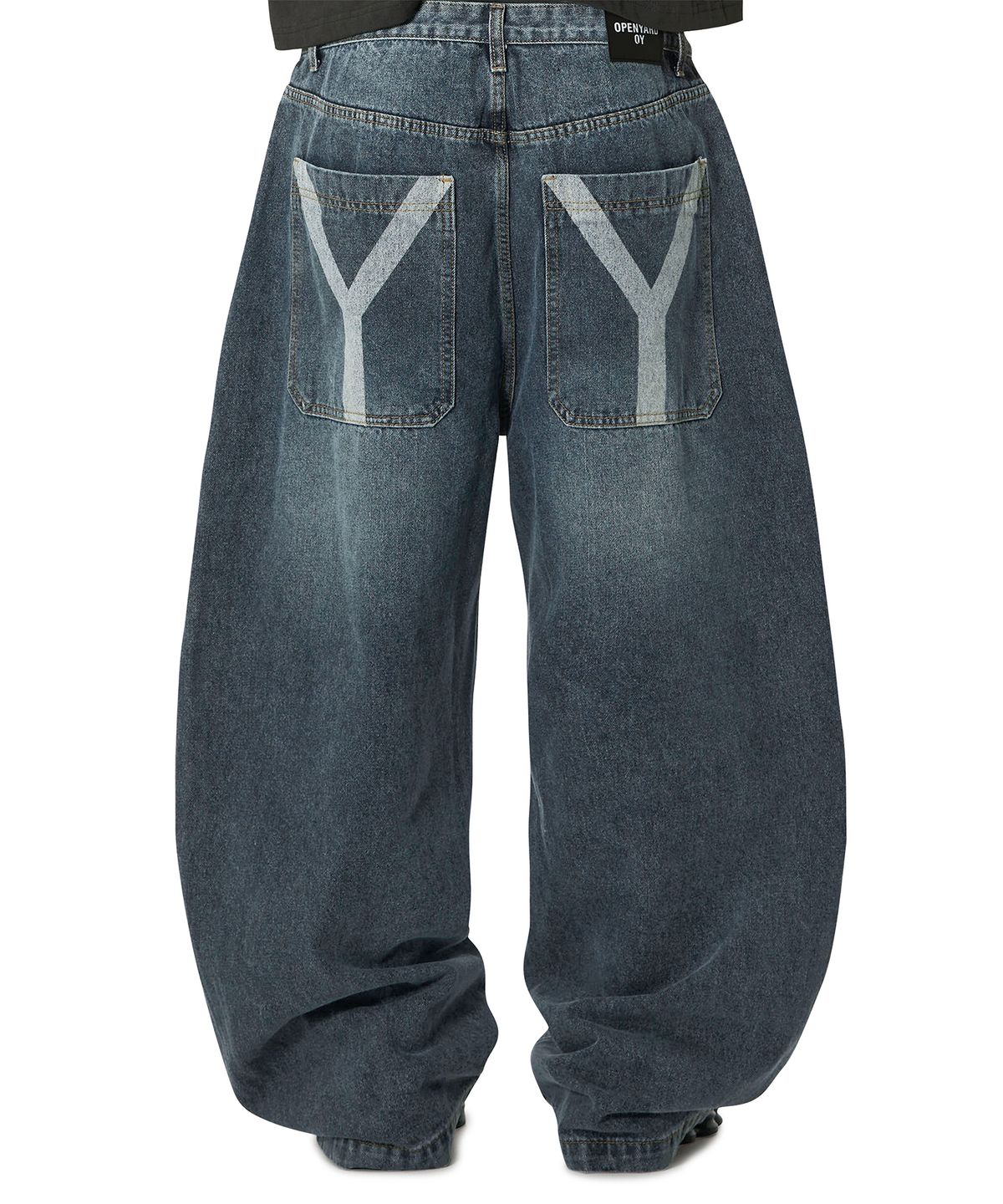 오픈야드(오와이)(OPENYARD(OY)) LASER WIDE VOLUME PANTS - DEEP BLUE