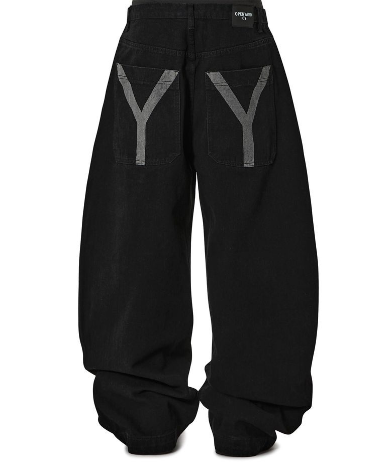 LASER WIDE VOLUME PANTS - BLACK