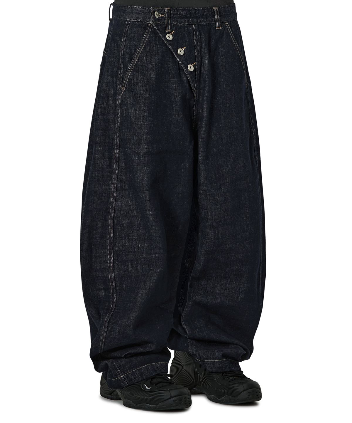 오픈야드(오와이)(OPENYARD(OY)) OBLIQUE WIDE VOLUME PANTS - INDIGO