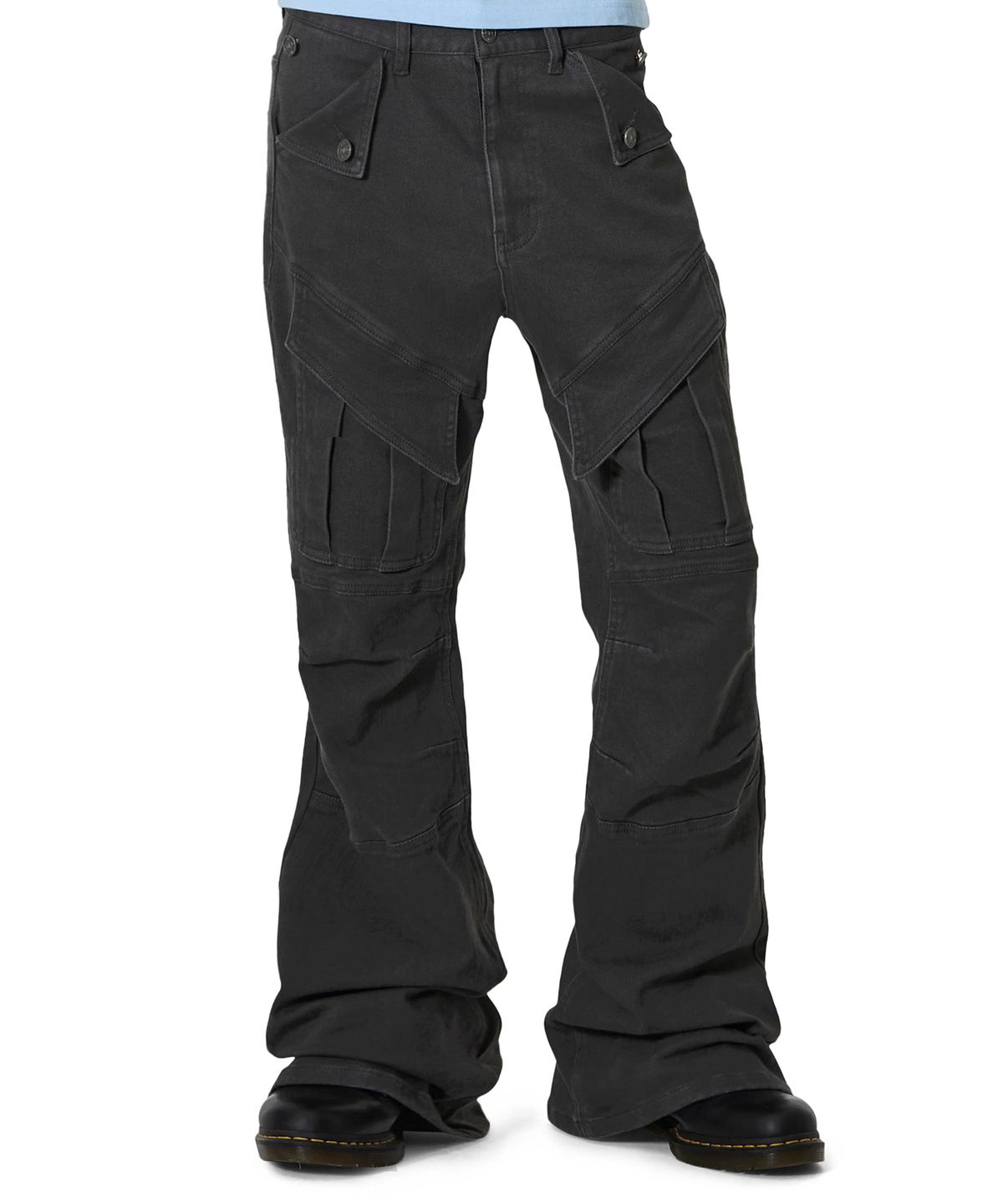 오픈야드(오와이)(OPENYARD(OY)) CONTOUR FLARE CARGO PANTS - CHARCOAL