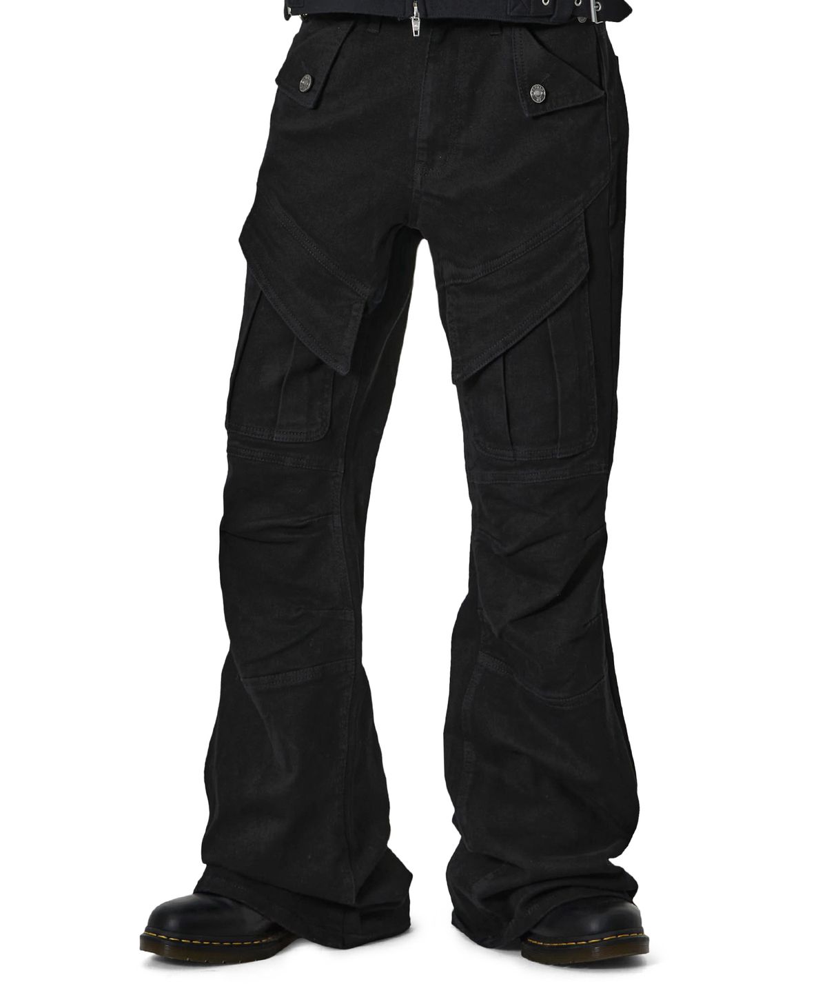 오픈야드(오와이)(OPENYARD(OY)) CONTOUR FLARE CARGO PANTS - BLACK