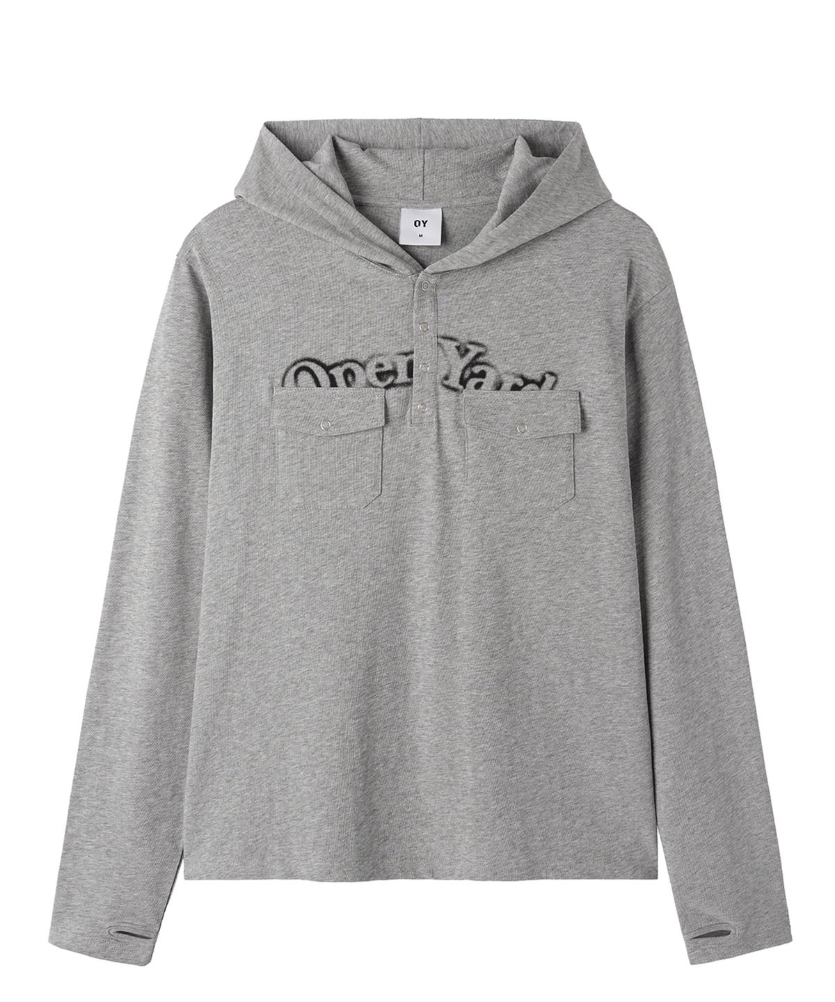오픈야드(오와이)(OPENYARD(OY)) HENLEY POCKET L/S TEE - MELANGE