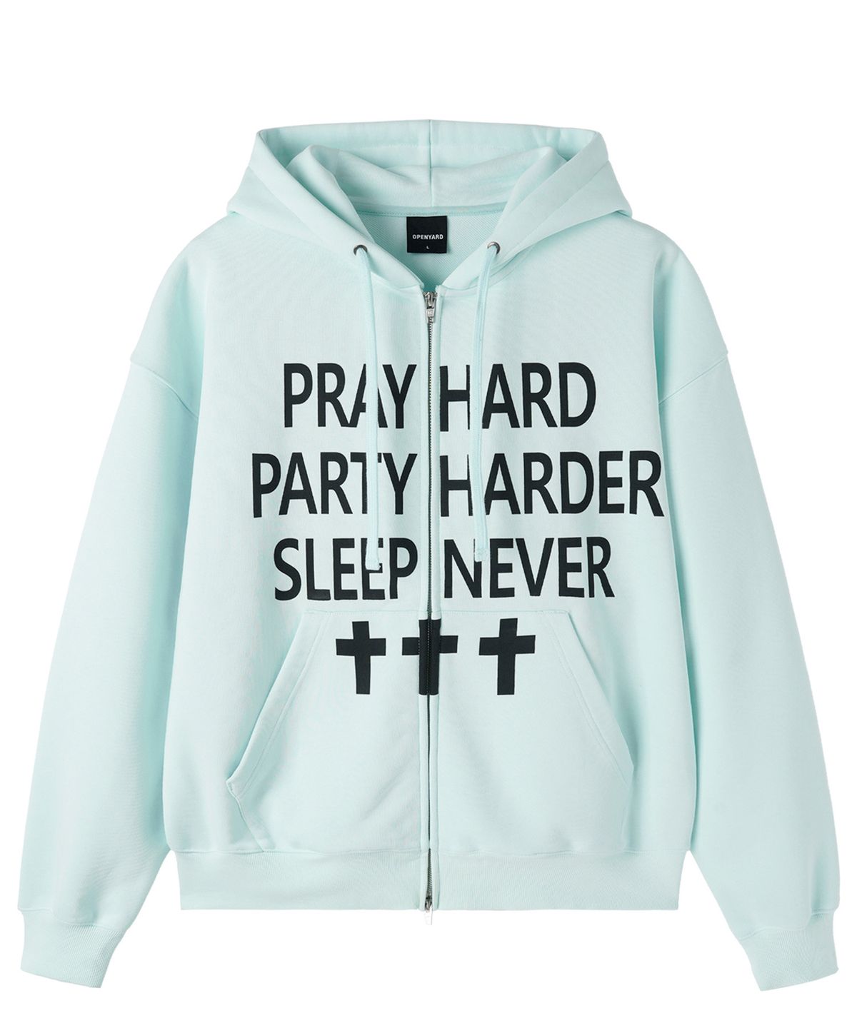 오픈야드(오와이)(OPENYARD(OY)) PRAY HARD HOODIE ZIP UP - MINT