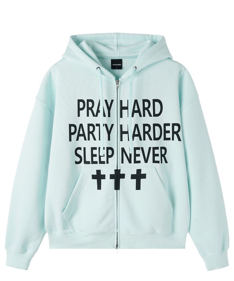 [송이송이 PICK] PRAY HARD HOODIE ZIP UP - MINT