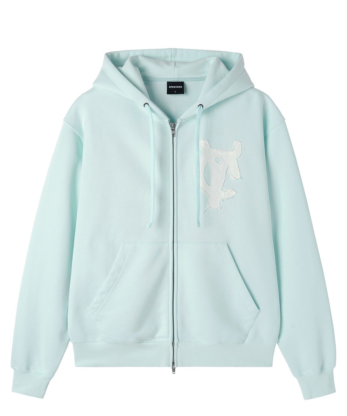 오픈야드(오와이)(OPENYARD(OY)) LOGO PATCH HOODIE ZIP UP - MINT