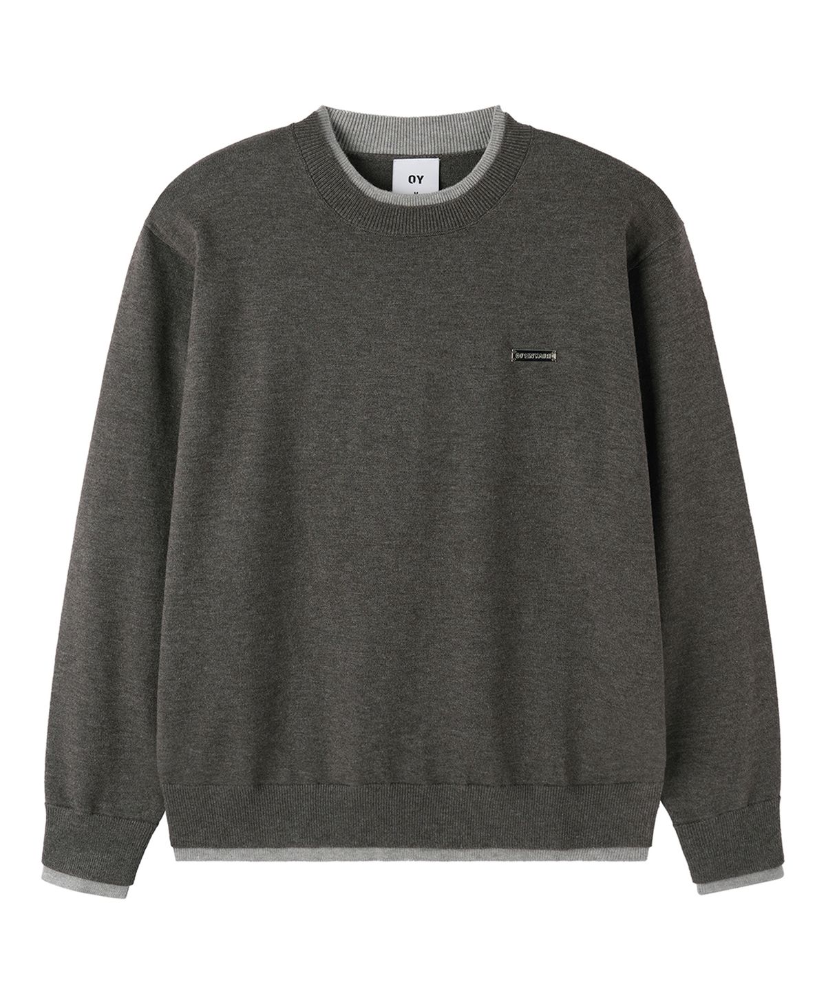 오픈야드(오와이)(OPENYARD(OY)) LAYERED RIB KNIT - CHARCOAL