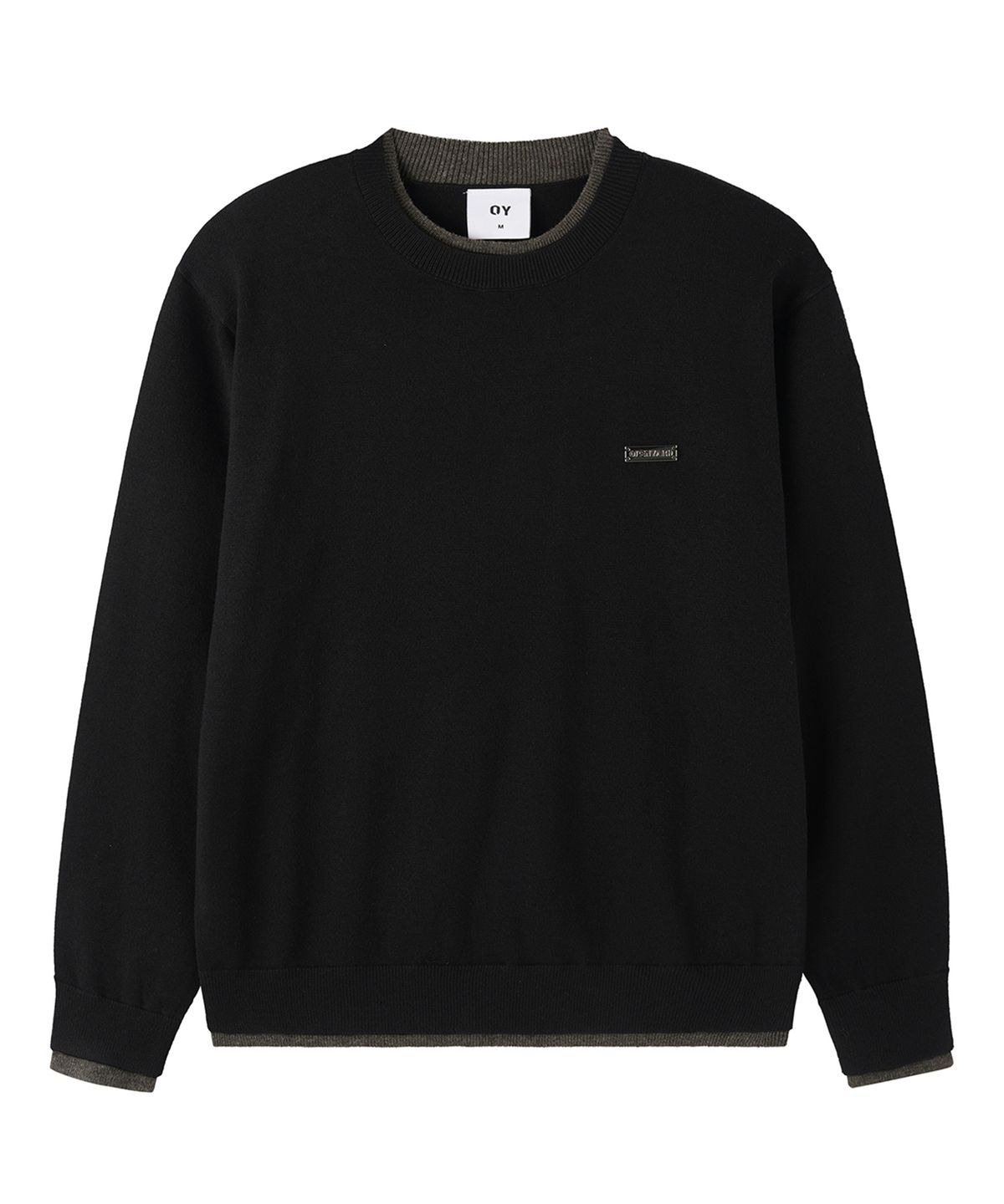 오픈야드(오와이)(OPENYARD(OY)) LAYERED RIB KNIT - BLACK