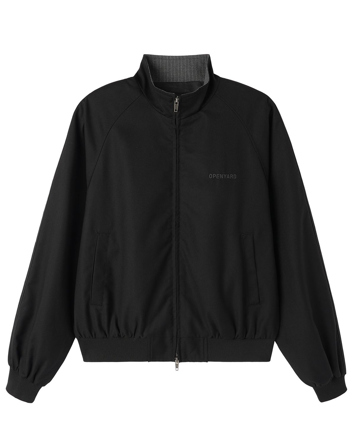 오픈야드(오와이)(OPENYARD(OY)) SYSTEM CROPPED TRACK JACKET - BLACK