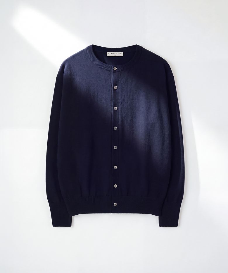 Round Neck Soft Cardigan NAVY