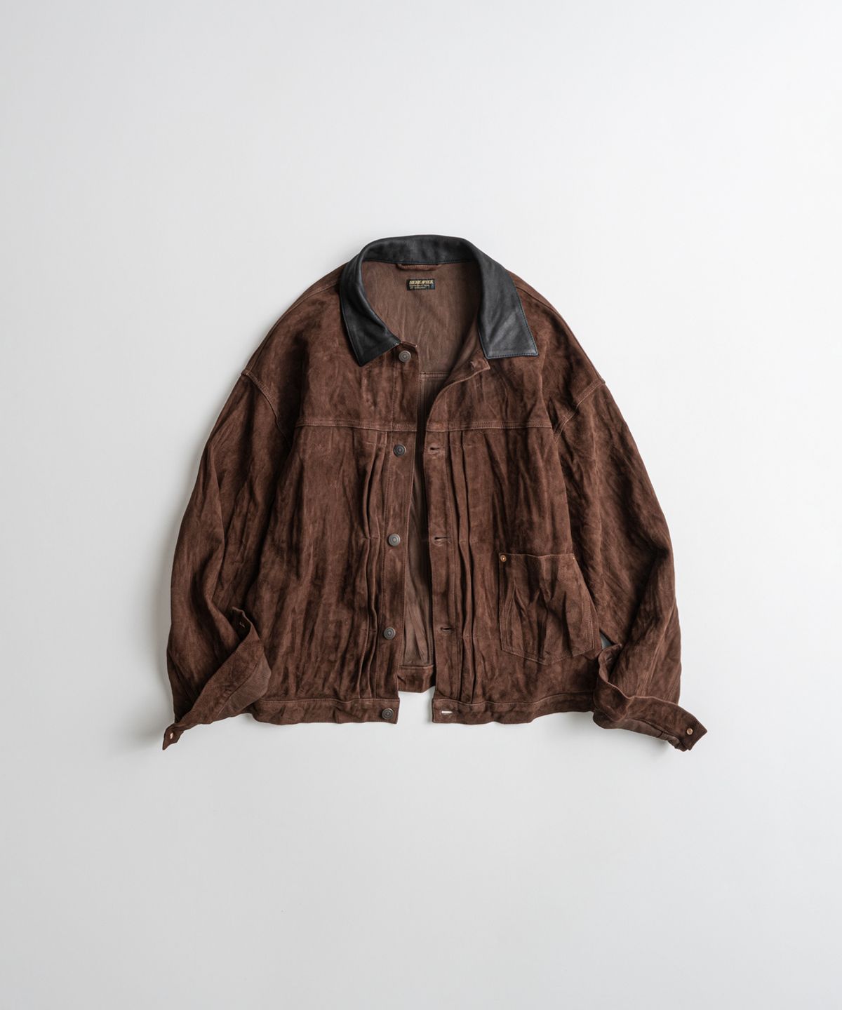 비헤비어(BEHEAVYER) WASHED GOATSUEDE TYPE-1 JACKET chocolate