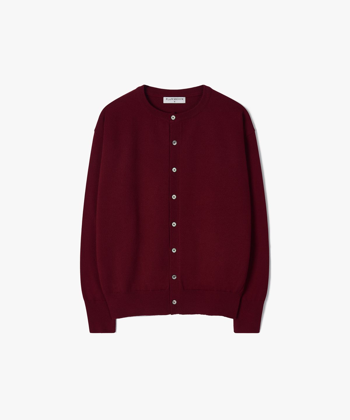 플로즈룸(FLAWSROOM) Round Neck Soft Cardigan BURGUNDY