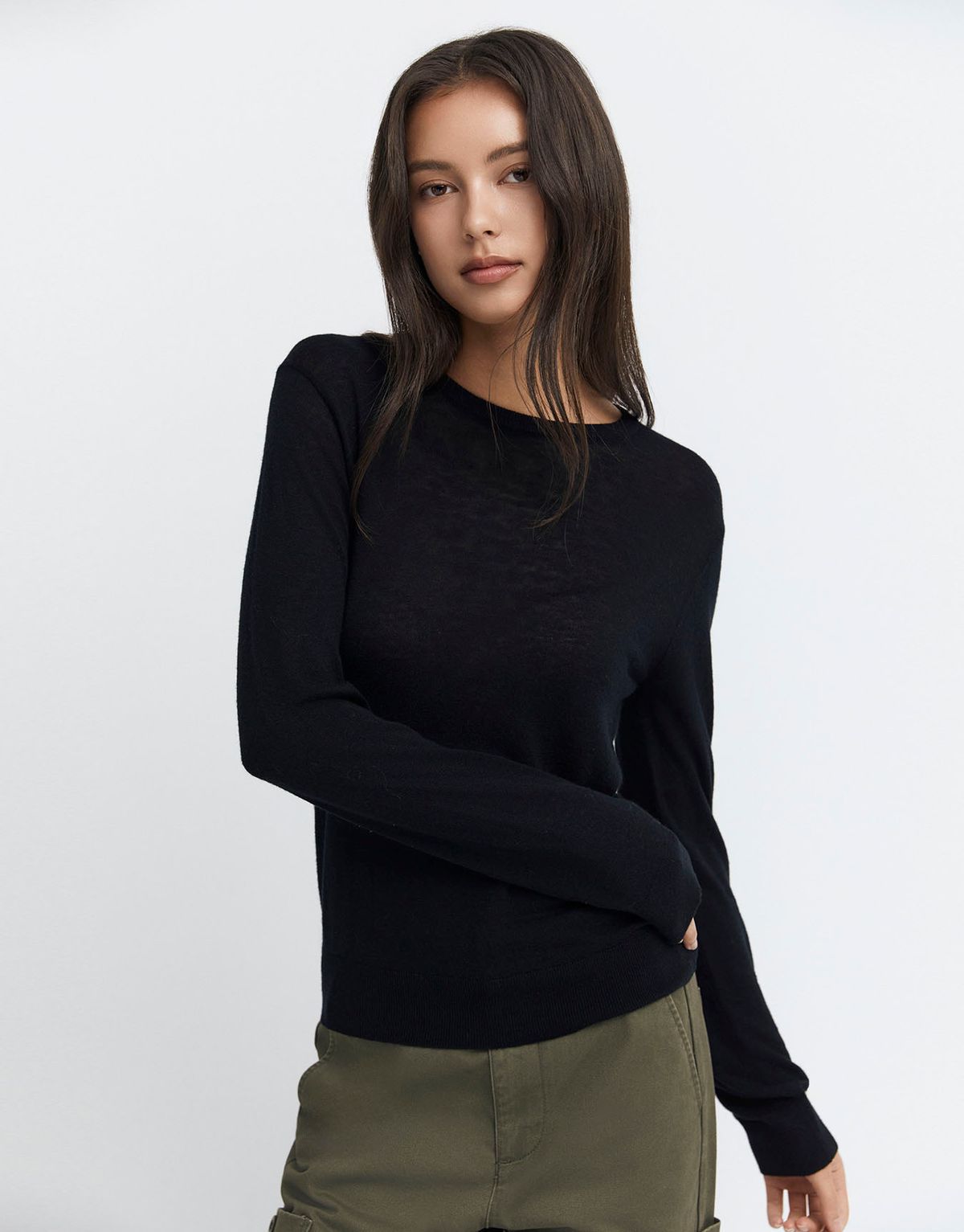 지오다노(GIORDANO) 14gg 메리노울 혼방 크루넥 긴팔 니트 스웨터 356932 [3color]