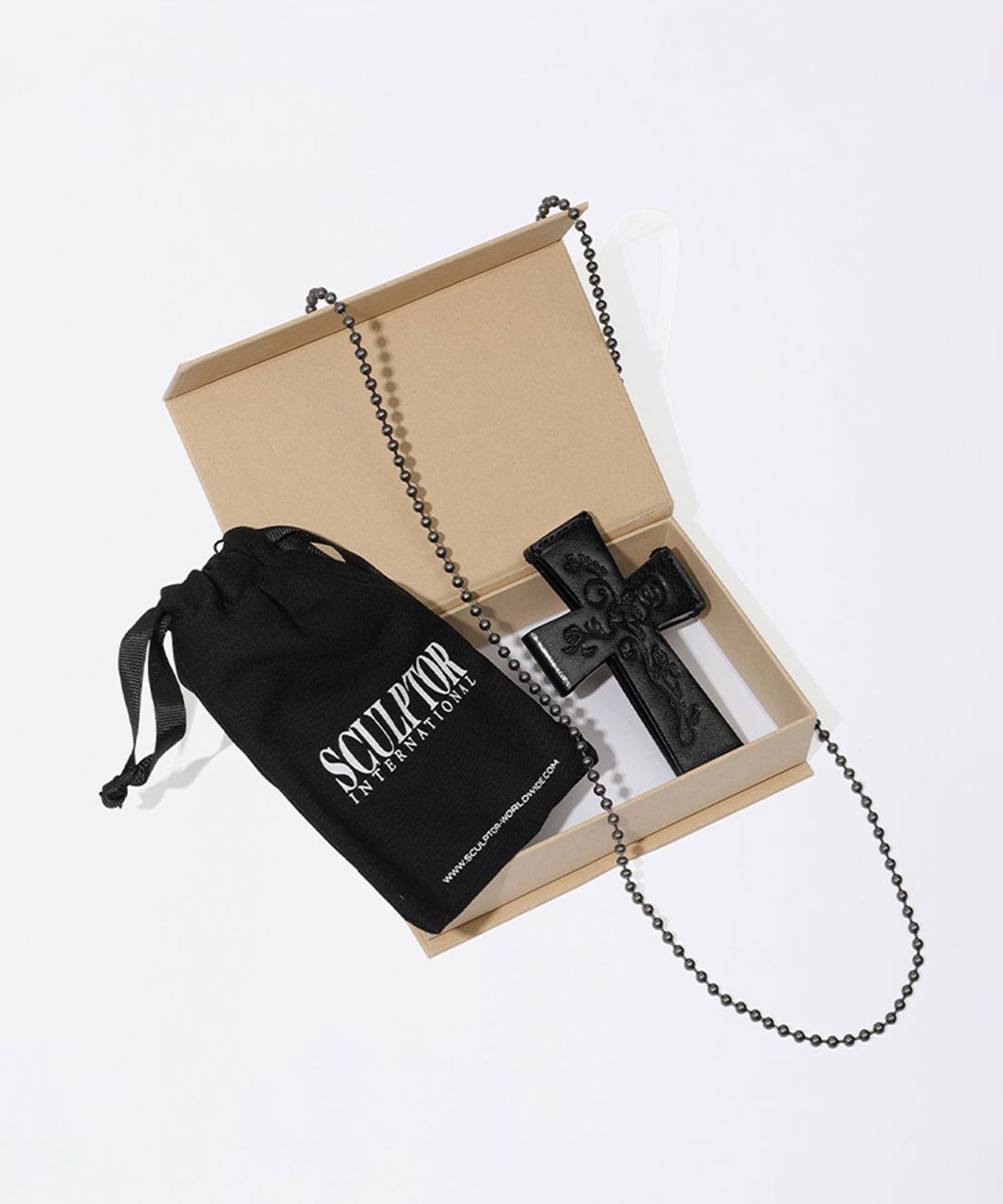 스컬프터(SCULPTOR) Cross Strap Wallet Black