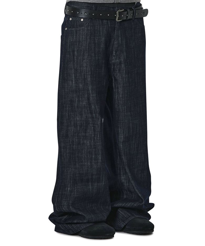 STITCHED WIDE HEM PANTS - INDIGO