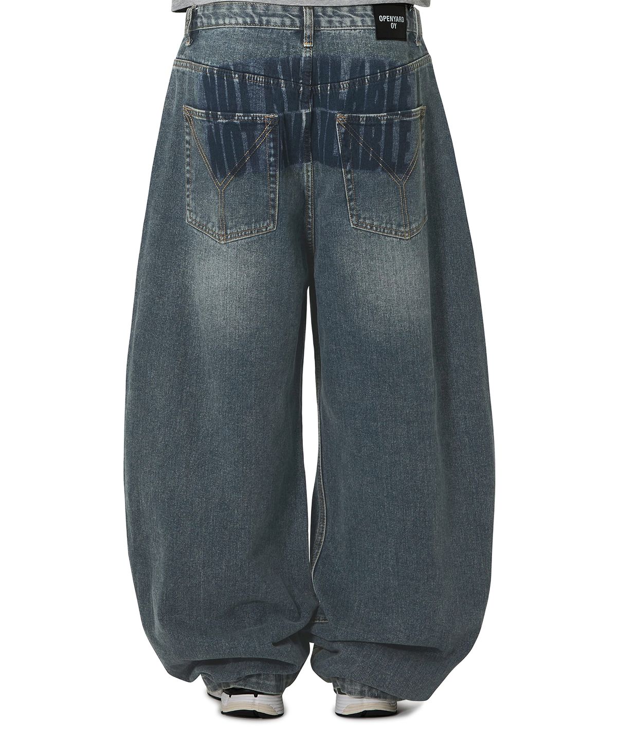 오픈야드(오와이)(OPENYARD(OY)) AFTERIMAGE WASHED WIDE VOLUME PANTS - WASHED BLUE