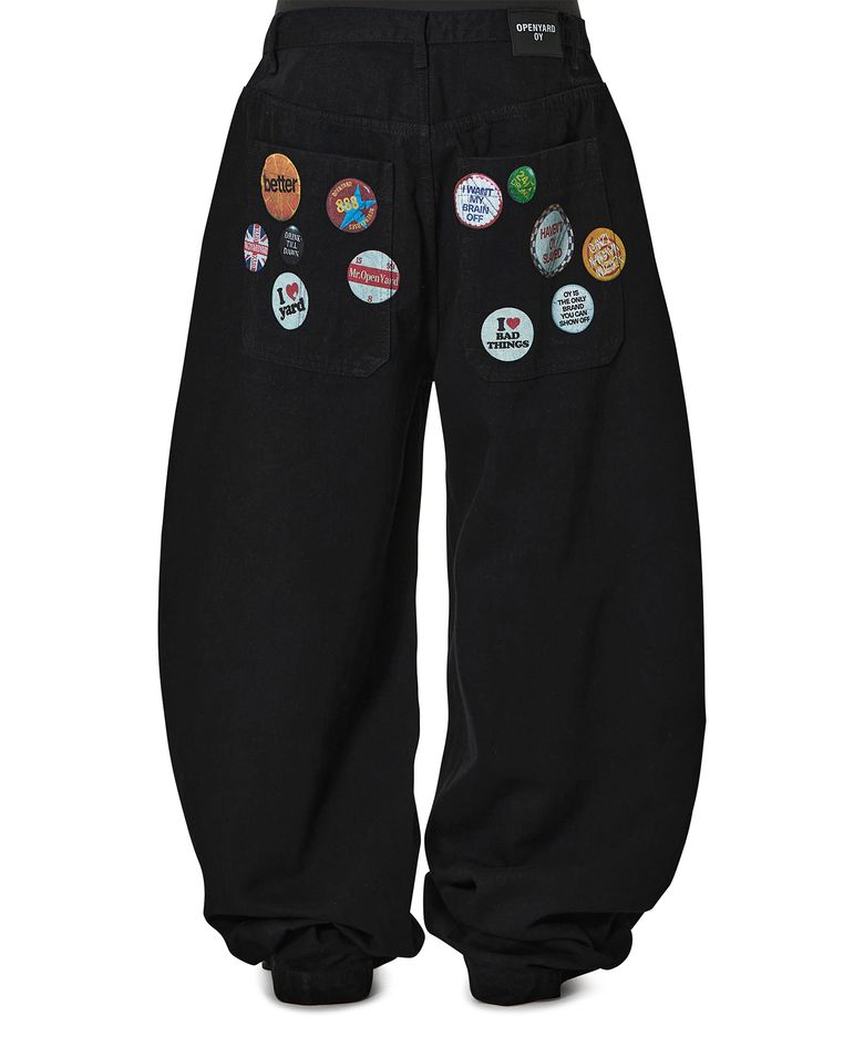 PINBOARD WIDE VOLUME PANTS - BLACK