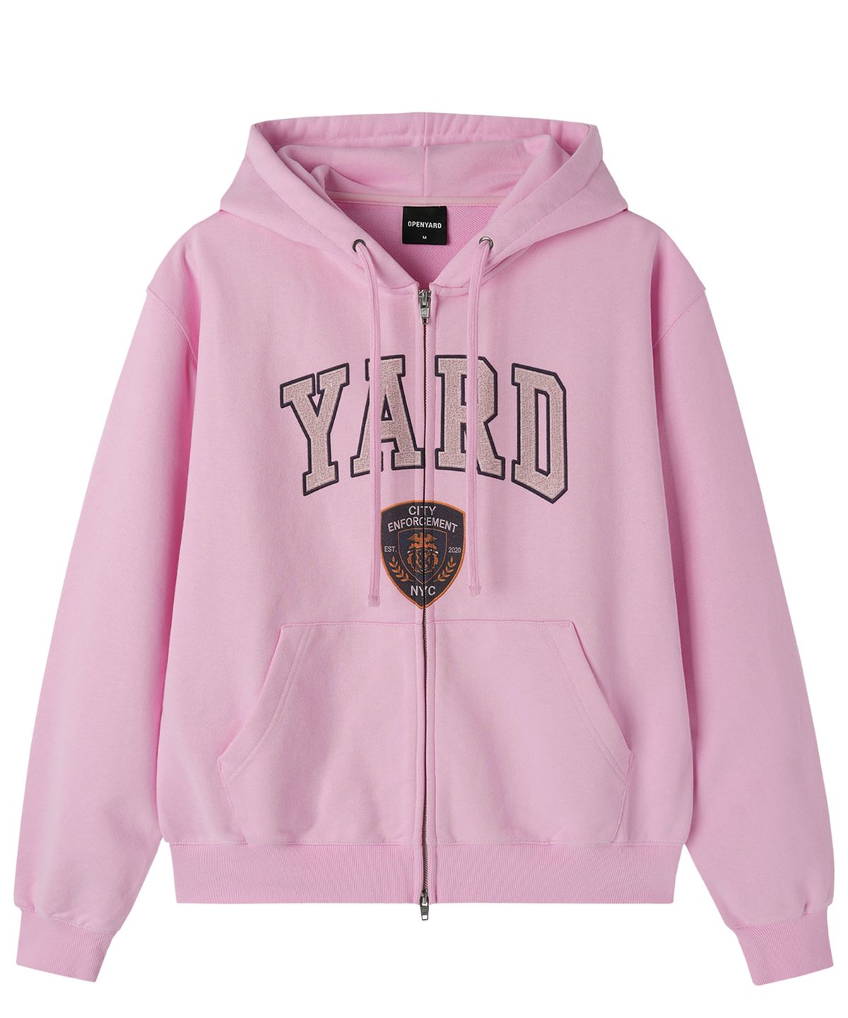 오픈야드(오와이)(OPENYARD(OY)) COLLEGIATE CREST HOODIE ZIP UP - PINK