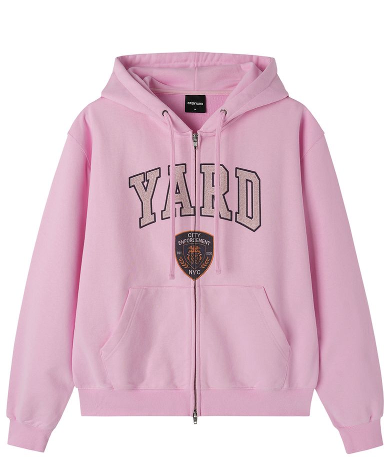 [송이송이 PICK] COLLEGIATE CREST HOODIE ZIP UP - PINK