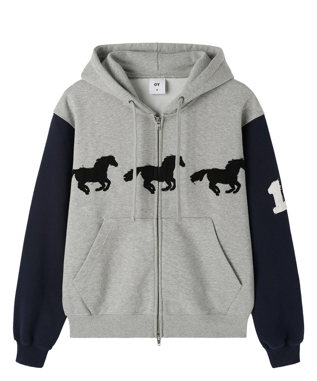 오픈야드(오와이)(OPENYARD(OY)) GALLOP HOODIE ZIP UP - MELANGE / NAVY