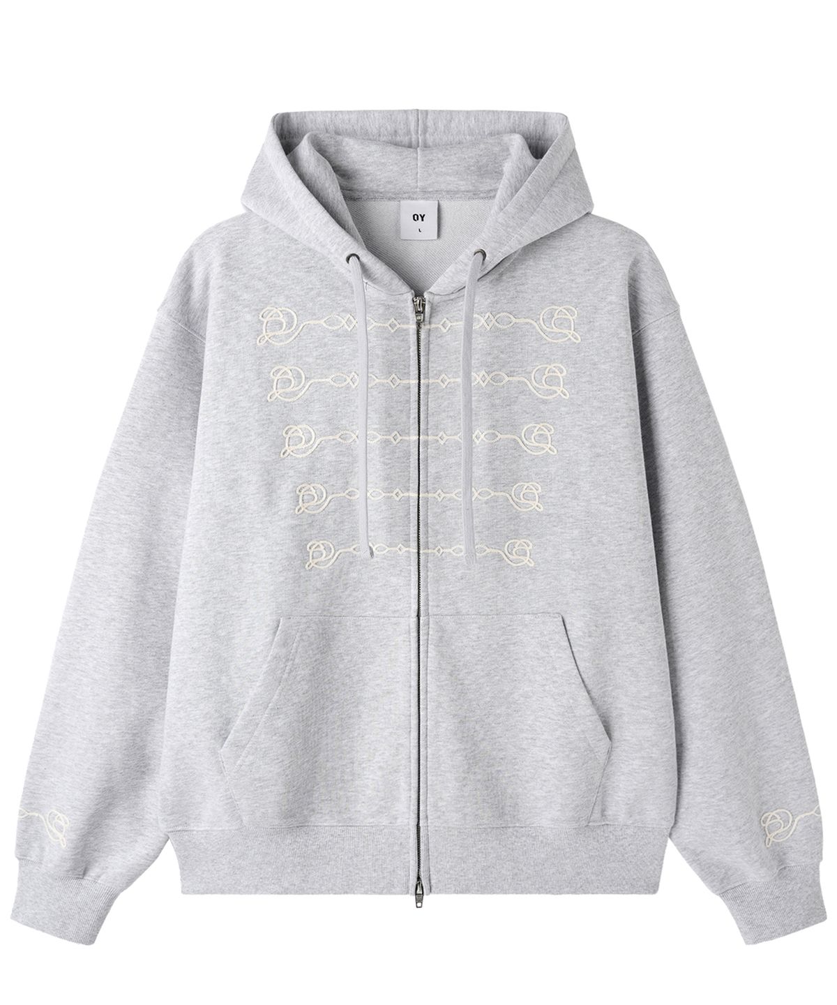 오픈야드(오와이)(OPENYARD(OY)) FROGGING HOODIE ZIP - MID MELANGE
