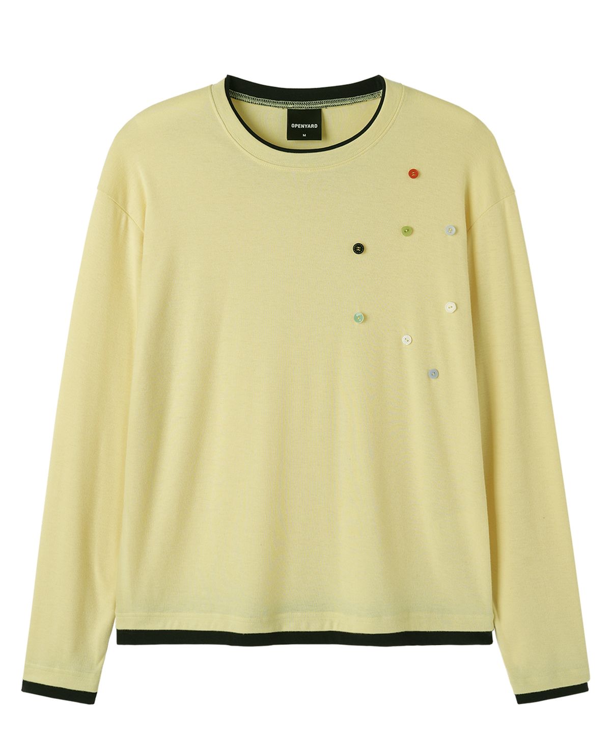 오픈야드(오와이)(OPENYARD(OY)) SCATTERED BUTTON L/S TOP - YELLOW