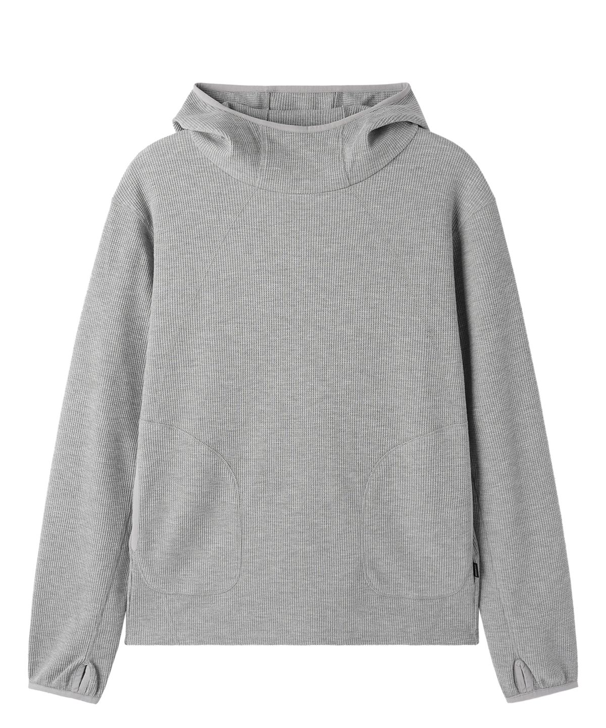 오픈야드(오와이)(OPENYARD(OY)) FLATLOCK WAFFLE HOODIE L/S TOP - MELANGE