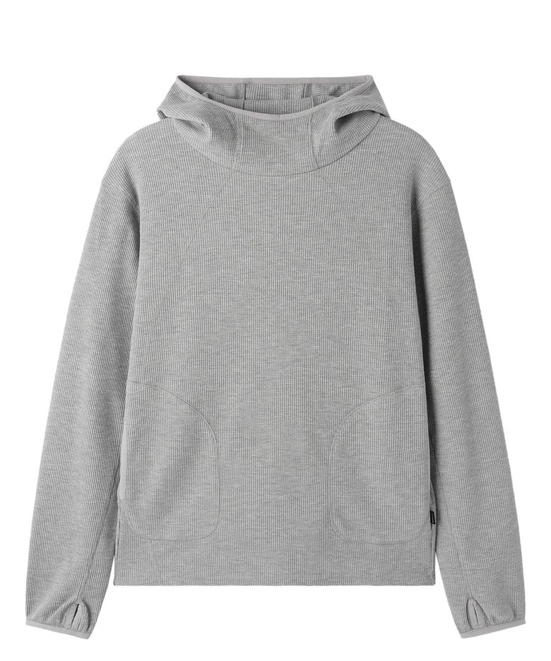 [송이송이 PICK] FLATLOCK WAFFLE HOODIE L/S TOP - MELANGE