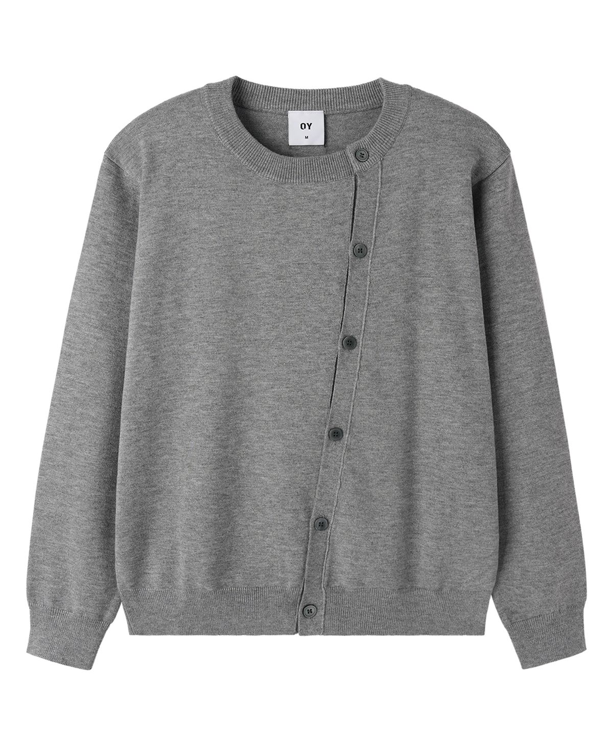 오픈야드(오와이)(OPENYARD(OY)) WRAP BUTTON CARDIGAN - MELANGE