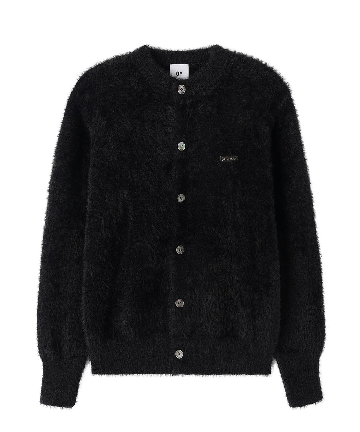 오픈야드(오와이)(OPENYARD(OY)) HAIRY KNIT CARDIGAN - BLACK
