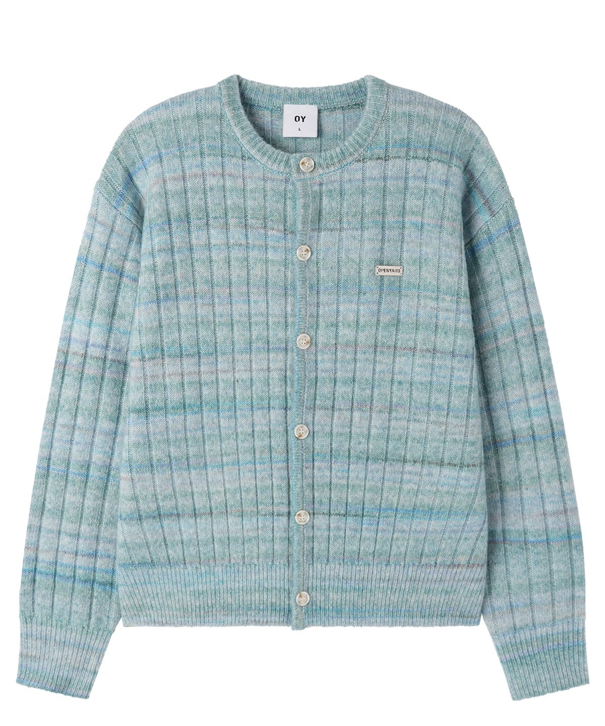 오픈야드(오와이)(OPENYARD(OY)) MIST STRIPE KNIT CARDIGAN - ICE BLUE