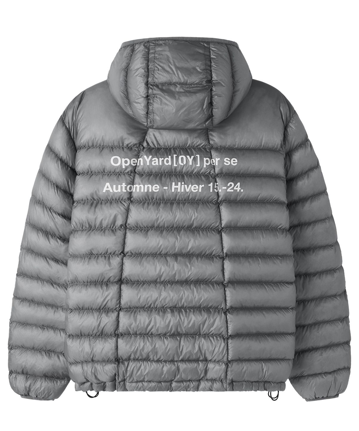 오픈야드(오와이)(OPENYARD(OY)) CURVED ZIP LIGHTWEIGHT SHELL PUFFER JACKET - CHARCOAL