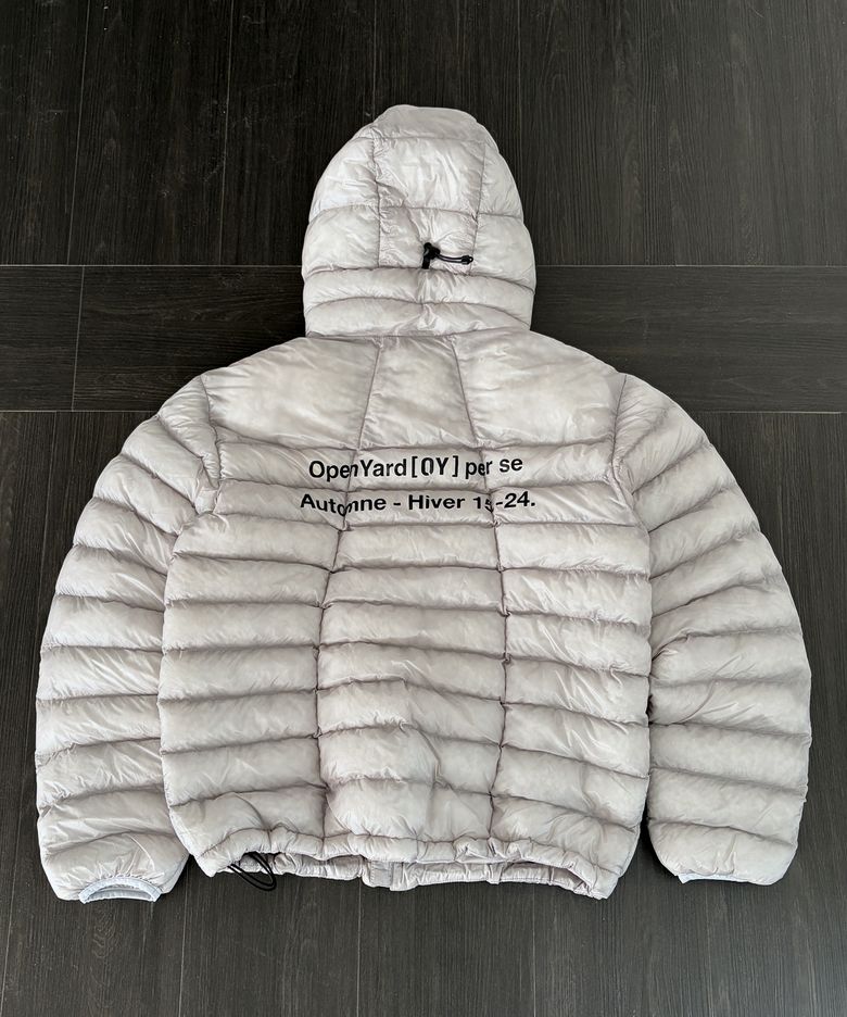 [송이송이 PICK] CURVED ZIP LIGHTWEIGHT SHELL PUFFER JACKET - LIGHT GREY