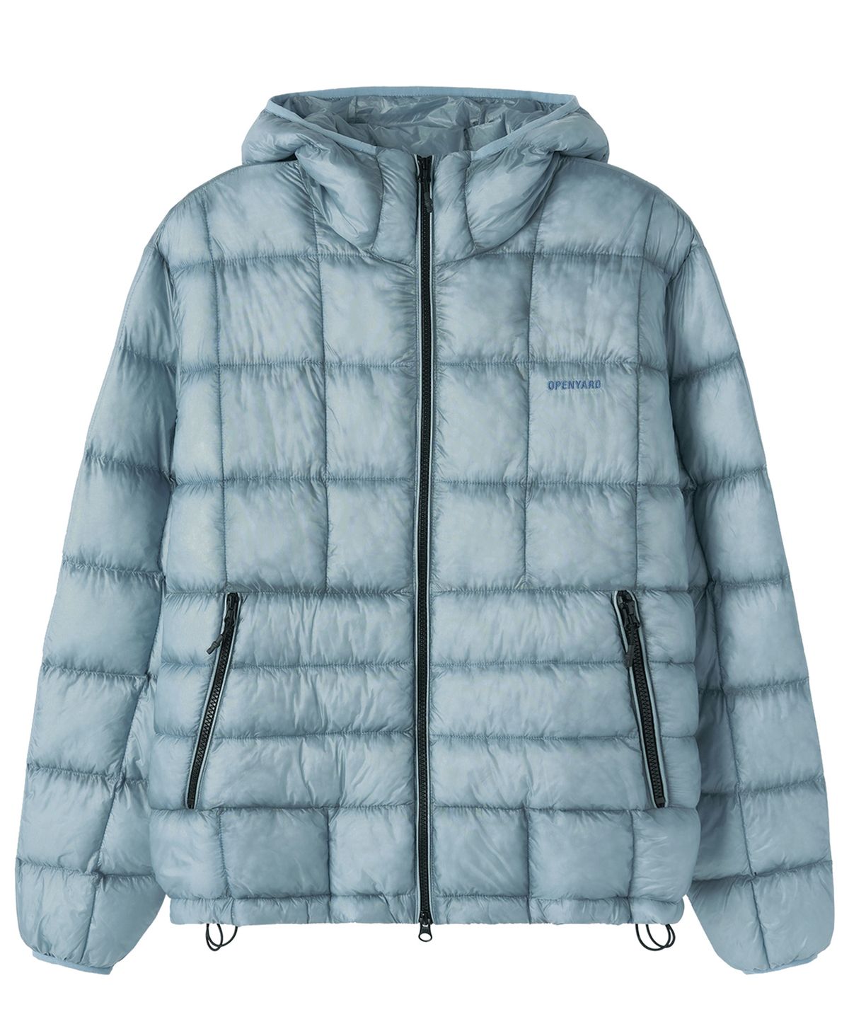오픈야드(오와이)(OPENYARD(OY)) GRID LIGHTWEIGHT SHELL PUFFER JACKET - SKY BLUE