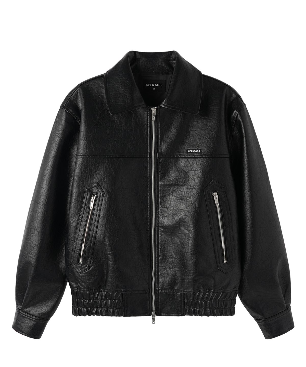 오픈야드(오와이)(OPENYARD(OY)) FAUX LEATHER BLOUSON JACKET - BLACK