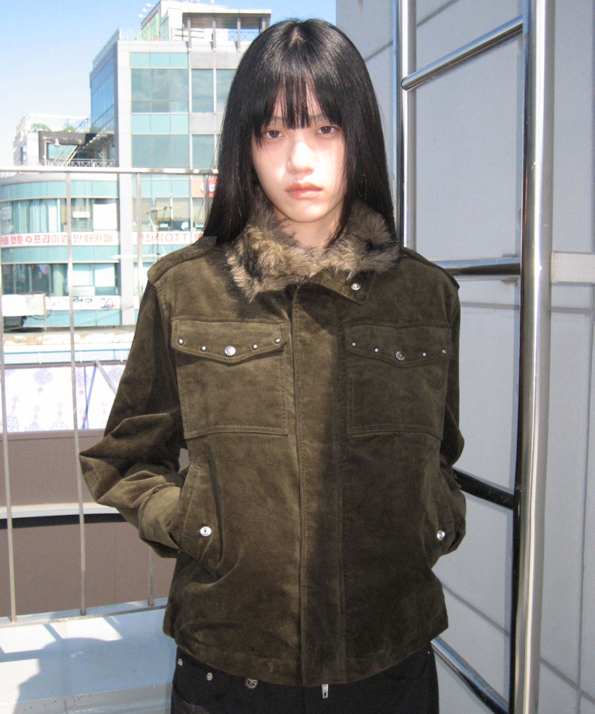 오픈야드(오와이)(OPENYARD(OY)) EPAULETTE FIELD JACKET - KHAKI