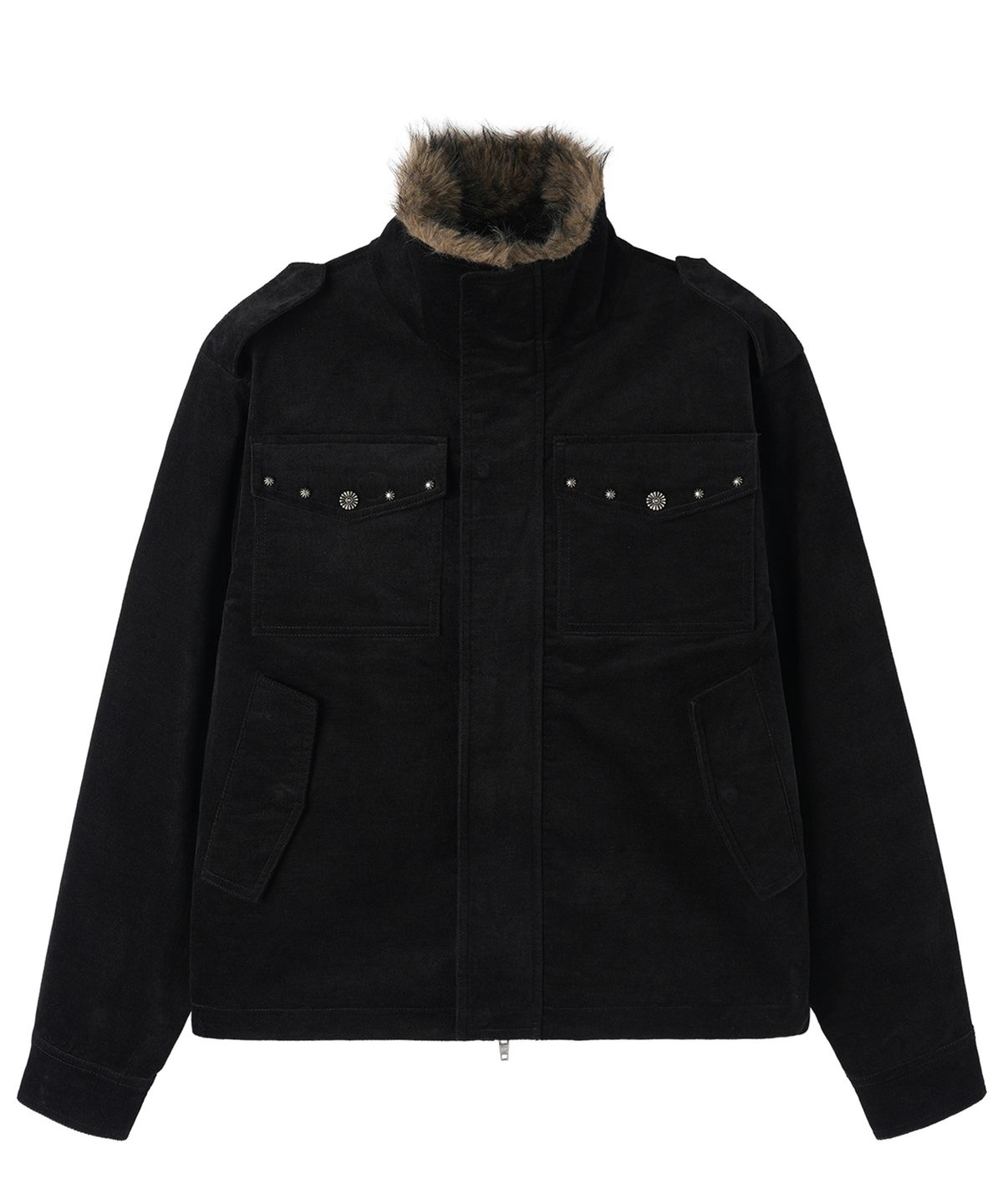 오픈야드(오와이)(OPENYARD(OY)) EPAULETTE FIELD JACKET - BLACK
