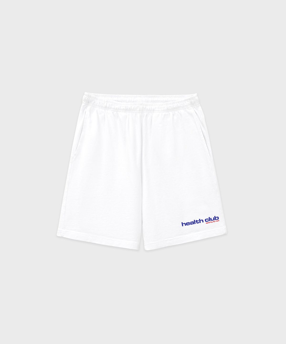 스포티앤리치(SPORTY&RICH) 볼드 헬스 짐 쇼츠 - 화이트 R263AU7004