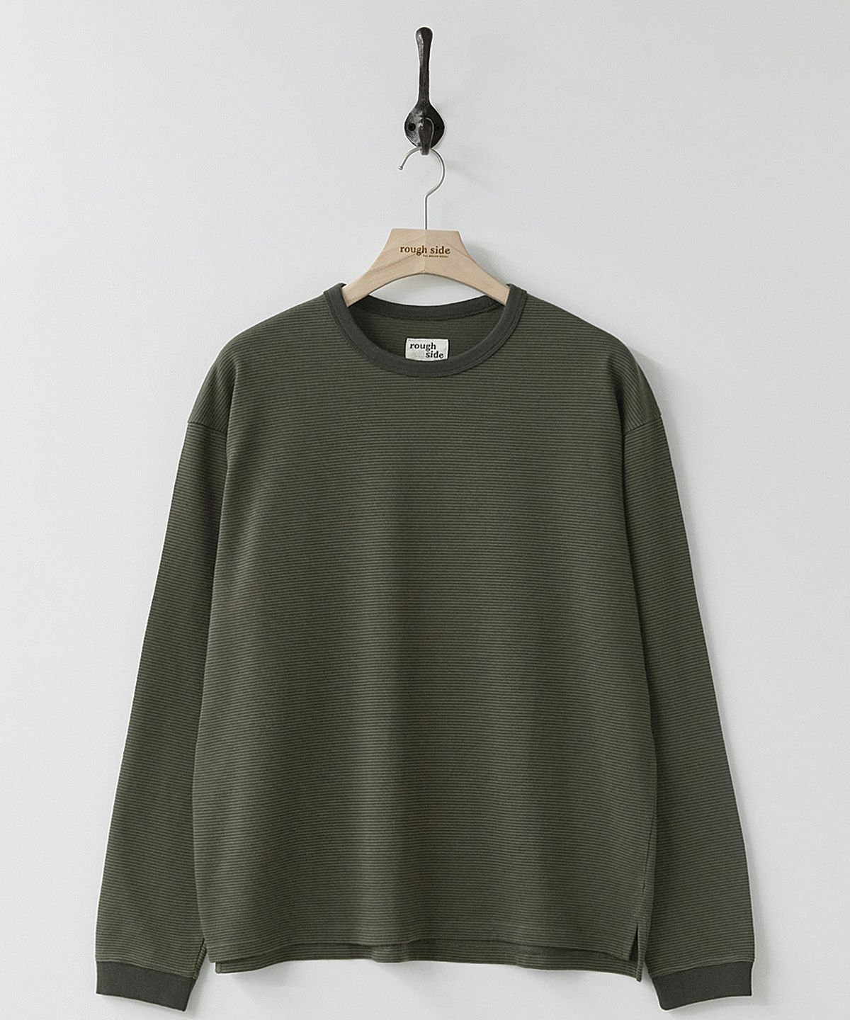 러프사이드(ROUGHSIDE) Fine Stripe Long Sleeve Forest Brown