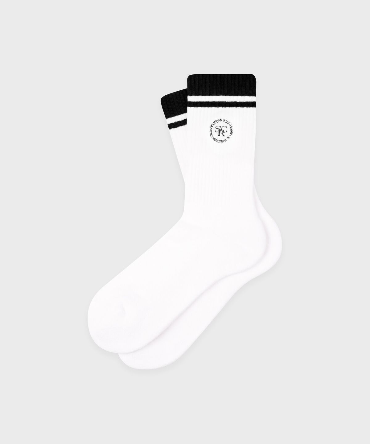 스포티앤리치(SPORTY&RICH) SRHWC 양말 - 화이트/블랙 R263AOC006