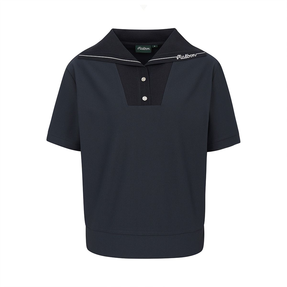 말본 골프(MALBON GOLF) 변형 에리 블루종 반팔 NAVY (WOMAN)