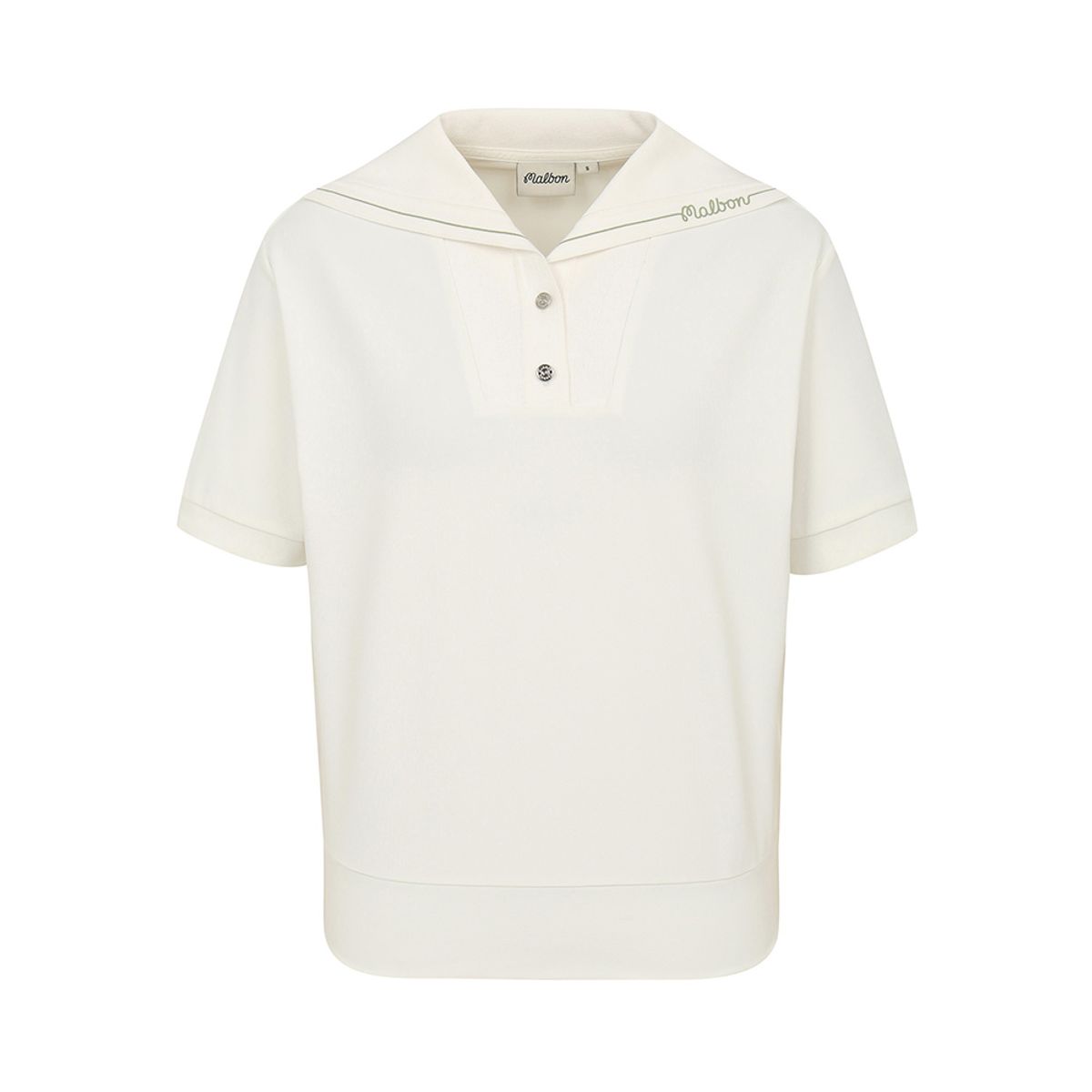 말본 골프(MALBON GOLF) 변형 에리 블루종 반팔 OFF WHITE (WOMAN)