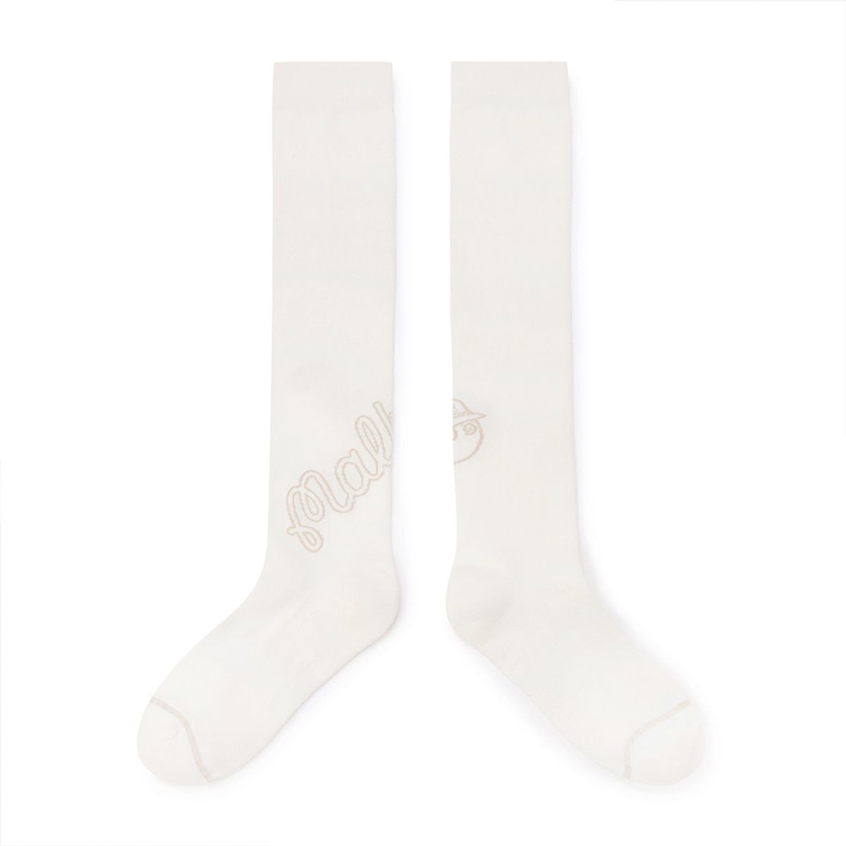 말본 골프(MALBON GOLF) 여성 언발란스 로고 니삭스 IVORY (WOMAN)