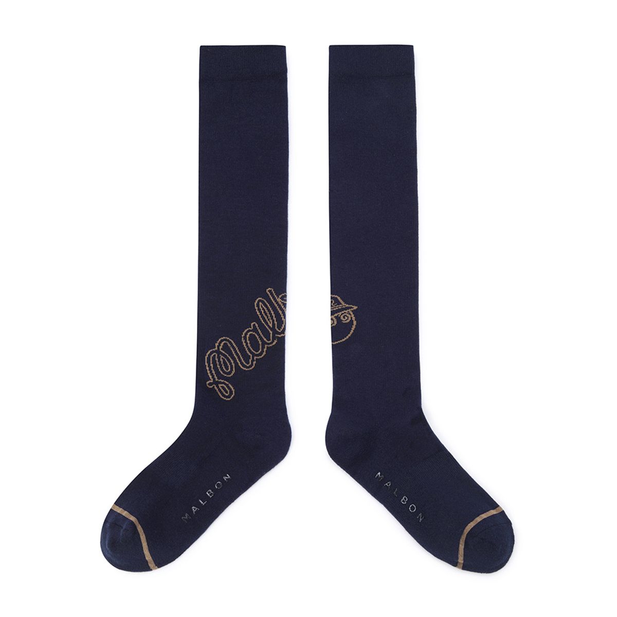 말본 골프(MALBON GOLF) 여성 언발란스 로고 니삭스 NAVY (WOMAN)