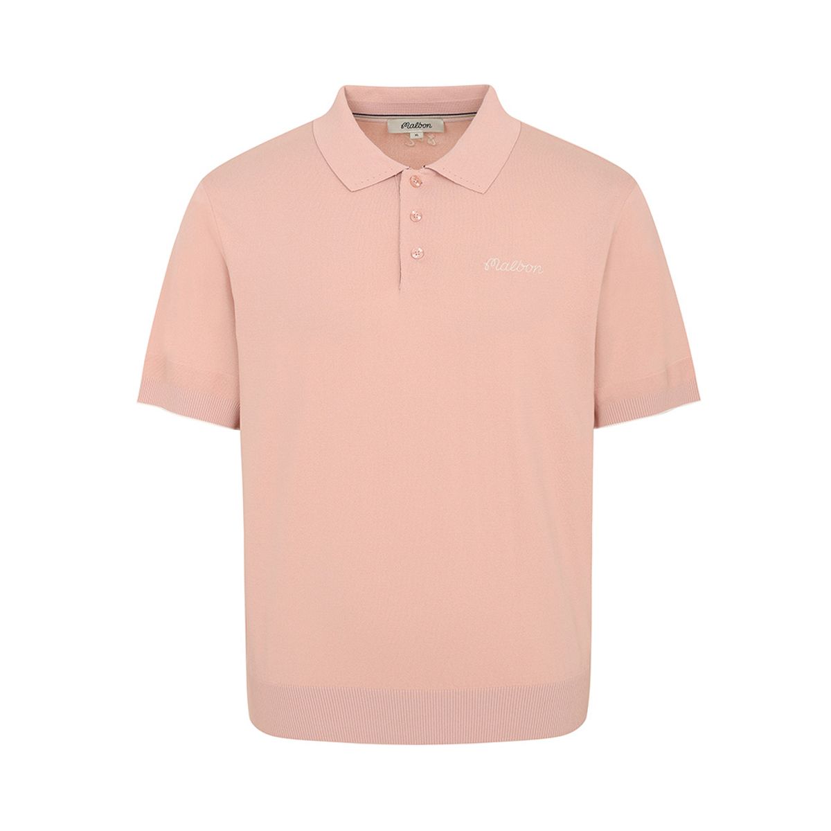 말본 골프(MALBON GOLF) M 슬림 머슬핏 반팔 폴로 니트 LIGHT PINK (MAN)